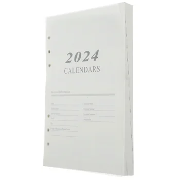 2024 Страница на Книгата с английската призовка ден A5 Дневник Офис Календар с отрывными листове За пътуване Седмично Месечно