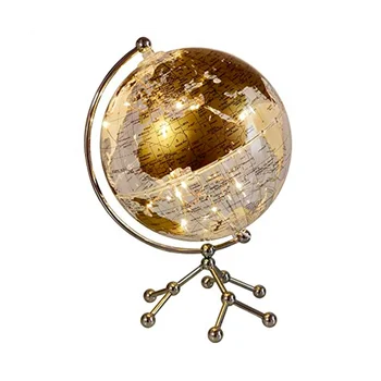 8-инчов Глобус на света, Осветен Глобус на света с Метална Стойка, Образователен, Интерактивен Свят, Led лампа Глобус