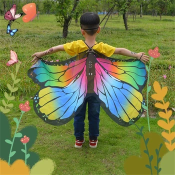 Костюм с крила приказни пеперуди, маска за момичета и момчета, детски костюми за ролеви игри, Аксесоари R7RF