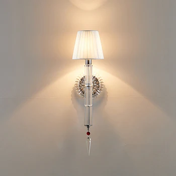 Европейският Луксозен Хотел, кристално стенни аплици, вътрешна лампа, декор за хола, стълбата, нощно шкафче за спалня, текстилен калъф, дълго led стенно осветление