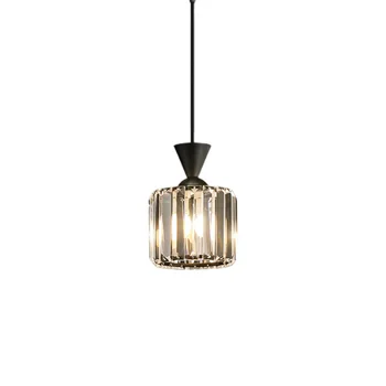 Окачен лампа от Скандинавския стъкло Луксозен Кристална лампа Проста малък полилей Хол, Спалня, Кабинет, Мебели за антре с Осветление