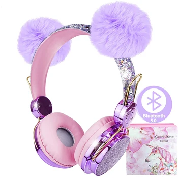 RY101 TWS Модни шапки с кошачьими уши Плюшени слушалките с шумопотискане, детски слушалки с Фигура на Еднорога 5.0