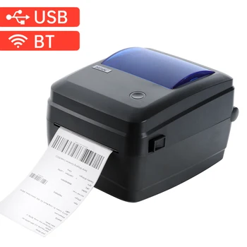 Тенис на безжичен принтер за етикети за доставка, директен термо печат, BT + USB, кабелна, всичко в едно, производител на етикети, 1D 2D баркод, хартия 123 мм