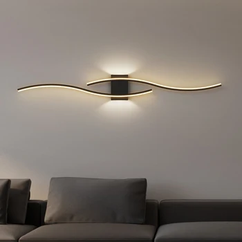 Лесна Минималистичен лента, с монтиран на стената лампа LED ModernBackground Декоративна лампа за дневна Спалня, домашно Осветление на уреда