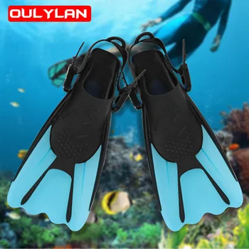 Oulylan Професионални Плавници За Гмуркане Регулируема Обувки За Плуване За възрастни Силиконови Потопяеми Плавници за гмуркане