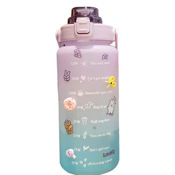 Пластмасова бутилка за вода наклон цвят, 70 грама, не съдържат бисфенол А, екологично чиста бутилка за вода за училищни пътувания