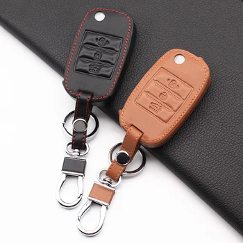 Модерен кожен калъф за ключове, чанта за ключове, джоб за ключове на Kia ceed е Sorento cerato K3 K3S K4 K5 KX3 Sportage KX5, 3 бутона за дистанционно управление
