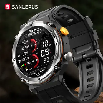 Мъжки Умен часовник SANLEPUS 100 спортни режими на 7 дни автономна работа на Смарт часовник с HD-екран, уличен фитнес тракер, наблюдение на здравето