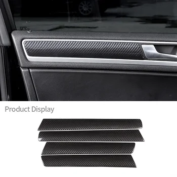 За Volkswagen Touareg 2011-2018 Стикер за довършване на вътрешната врата на таблото на Автомобила от този Въглеродни влакна 3K, Аксесоари за интериор на автомобила