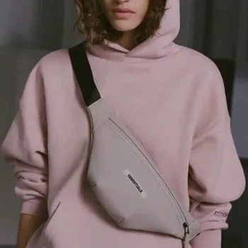 Дамски Луксозен Проста Поясная Спортна Нагрудная чанта Essentials, Брандираната чанта през рамо в стил хип-хоп, Мъжки Модни Нагрудная чанта от Изкуствена Кожа