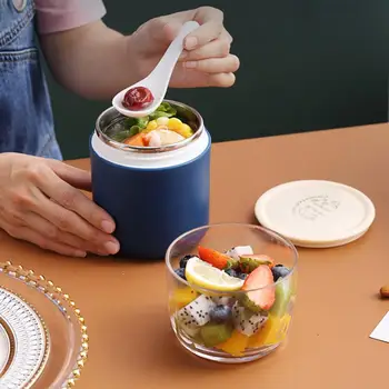 Суповая чаша с двухслойным дизайн, Купа за закуски, Молочник от неръждаема стомана, Херметически изолирани контейнери за храна за вкъщи