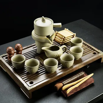 Китайски керамични чай кунг-фу с лилав пясък, ретро прост луксозен чай