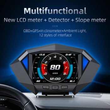 LCD дисплей с висока резолюция БДС, инсталиране на превозно средство, показва HUD-head up, универсален измерител на скоростта, височината и наклона на suv