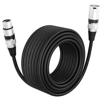 Аудио изход и вход от мъжа към жената, 1 бр. кабел, се прилагат към микрофона KTV, XLR, стабилна връзка, черен и сребрист цвят Цинк сплав + PVC