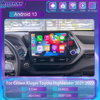 Автомобилното Радио, За да Crown Kluger Toyota Highlander 2021 2022 Android 13 Мултимедиен Плейър GPS Авто Стерео Безжичен Блок Carplay