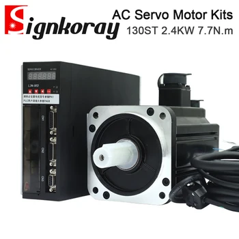 SignkoRay 2.4 KW 7.7 N. m Комплекти за Шофьори на ac серво мотор 130ST 3000 об./мин. на 220 В 9A за промишлени L3N-50Г + 130ST-M07730