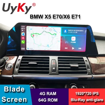 Uyky 12,3-инчов Екран Blue-Ray Blade Android Мултимедиен Плеър За BMW X5 E70/X6 E71 2008-2013 Авто Радио Стерео Авторадио GPS