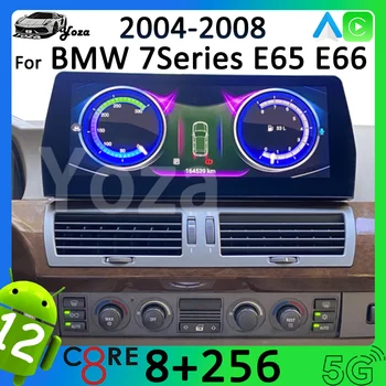 Yoza Carplay Автомобилен Радиоприемник За BMW 7 серия E65 E66 2004-2008 Android11 Мултимедиен плейър със Сензорен екран, GPS Навигация Стерео 5G WIFI