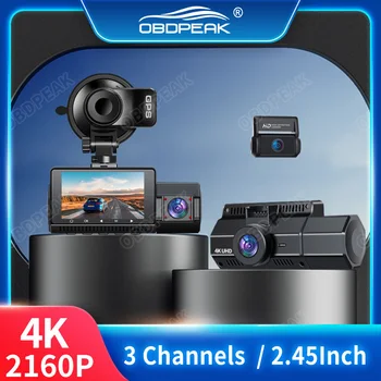 M9 Dash Camera Автомобилен Видеорекордер 4K Размерът на Вътрешната Камера 2160P за Обратно виждане GPS Проследяване За Автомобилен Огледало Видеорекордер с Двоен Обектив WiFi APP Паркинг 24 Часа