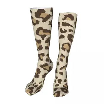 Леопардовые чорапи до глезена Унисекс чорапи до средата на прасците, дебели меки възли на ежедневните чорапи
