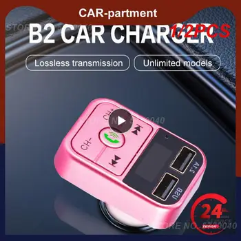 Автомобилен комплект за свободни ръце, 1/2 бр., Безжичен Bluetooth-съвместим FM предавател, 5,0, LCD-MP3-плейър, автоаксесоари, двойно USB зарядно устройство, FM