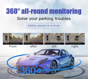 720P 1080p Универсална Автомобилна камера с обемен преглед на 360 °, Панорамна лявата на дясната предна камера за обратно виждане За автомобил, GPS, Стерео радиоплеера