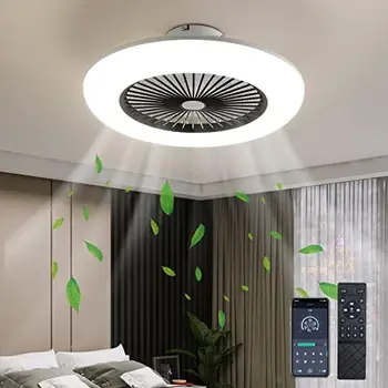 Вентилатор на тавана с осветление, нископрофилен, вентилатор на тавана с осветление, 22-цолови вентилатори с подсветка, Вълни Монтируемые с 6-степенна скорост на вятъра
