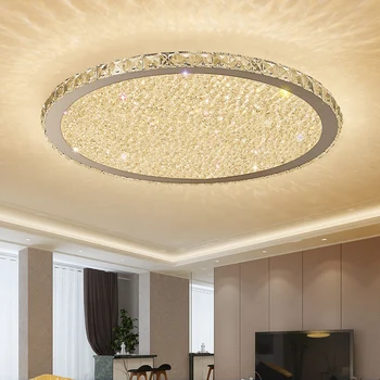 Модерен кристална тавана лампа, Дистанционни осветителни тела от неръждаема стомана, Висящи лампи, през Цялата Квадратен Висящ Кухненски лампа