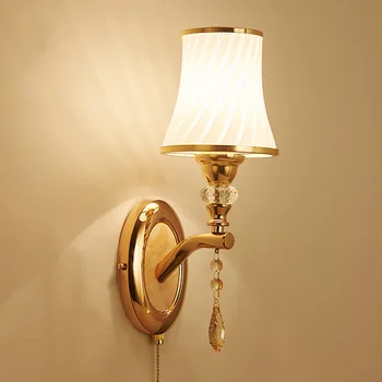 Стенен лампа E14 Прост и творчески малка странична лампа за Спални, led стъклен монтиран на стената лампа, Стенни лампи, декорация на дома, за всекидневната