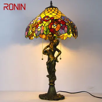 Настолна лампа RONIN Тифани LED Creative Изискан Цветен Стъклена Настолна Лампа Декор За Домашен Кабинет Спални Хотела Нощно Шкафче