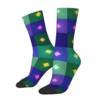 Модерен мъжки компресия чорапи в стил хип-хоп винтажной преливащи се форми, Унисекс, карирани модел, Харадзюку, Забавен Экипажный чорап за момчета