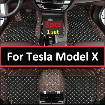 Автомобилни Постелки За Tesla Model X 2016 ~ 2022 6 места на Втория ред, Без Ръкохватки, Защита от мръсотия, Детайли на интериора, Етаж Мат, Автомобилни Аксесоари