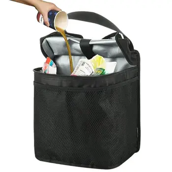 Авто Торба за боклук С Капак, Окачен торба за боклук Голям капацитет, С джобове, Мултифункционален автомобилен Органайзер за съхранение на отпадъци или