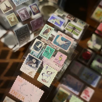 Реколта Натурална Пощенска марка, тиксо в Ретро стил, Декоративна Залепваща лента за пликове, етикети за дневник 