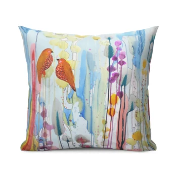 Vintage-Flower-Pillow-Case-Decor-Blue-Painting-Flower-Bird-Pillowcase-Polyester-Cushion-Cover-for-Sofa-25x25~70x70CM