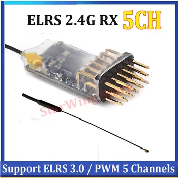 ELRS 2,4 G 5CH PWM ExpressLRS Приемник с 2.0 dBi 2,4 G с Медна Тръбна Антена Поддържа протокол за ELRS 3,0 PWM/CRSF за Радиоуправляемого FPV-дрона