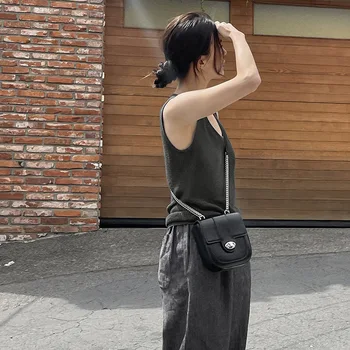 2023 Нова Висококачествена и Модерна чанта-седлото е от естествена кожа, дамски чанта през рамо, проста луксозна дизайнерска чанта-месинджър с капак