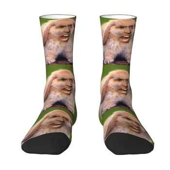 Сладки мъжки Чорапи със заек на Никълъс Кейдж, Унисекс, Дишащи Топли чорапи с 3D Принтом, Забавни Меми