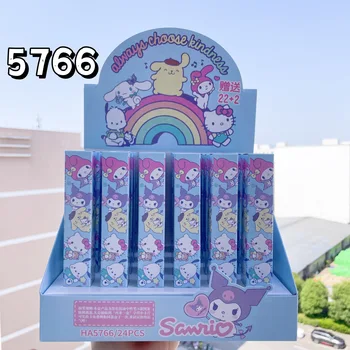 24шт Гел Писалка Sanrio Hello Kitty Melody Kuromi PVC Независима Скоростна Изненада Неутрална Дръжка Канцеларски материали на Едро