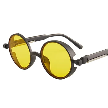 Класически слънчеви очила в стил Steampunk, Мъжки И Дамски Модни Кръгли Очила, Vintage Слънчеви Очила, Висококачествени Велосипедни Унисекс слънчеви очила