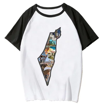 Израелският топ, дамски дизайнерска тениска Y2K, дамски дизайнерски японската дрехи с комиксами
