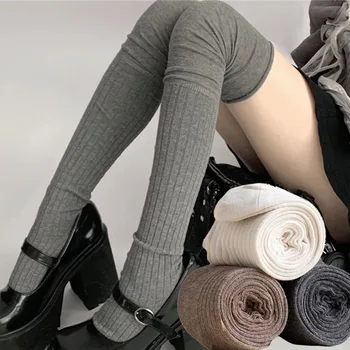Дамски чорапогащи до бедрата, Нови Модни Обикновена Чорапи над коляното в японски стил, Дамски Ежедневни Дълги дамски чорапи, Модни