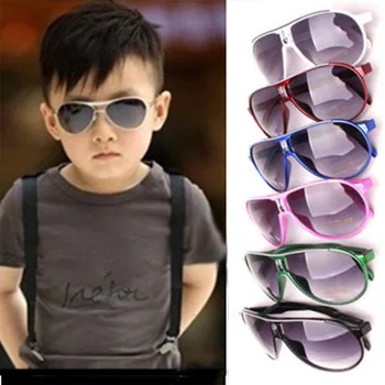 Слънчеви очила за деца със защита от ултравиолетови лъчи, на Слънчеви очила за момчета и момичета, Слънчеви очила за деца с множество Оправами, Детски Слънчеви Очила в Ретро стил, Черен, Розов