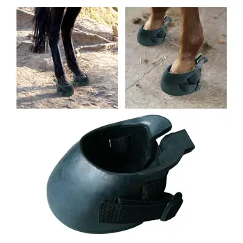 Обувки за конски копита, професионален гума здрав дебел нескользящий обувки за защита на копита за скачане, устройство за тренировки по езда